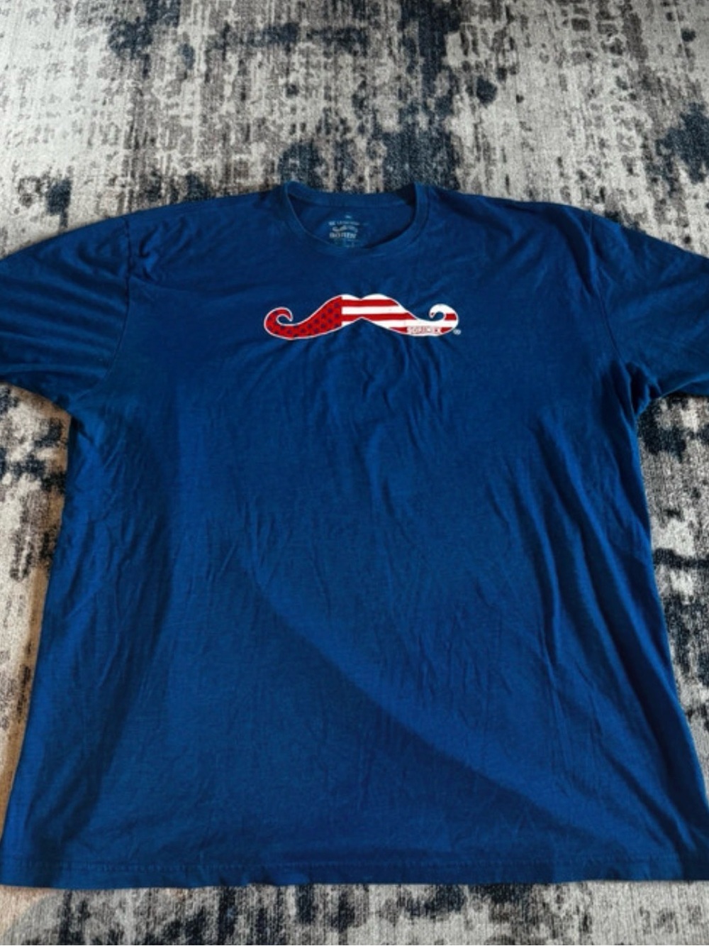 Sorinex Blue Graphic T-Shirt with American Flag Mustache